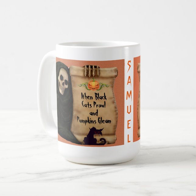 Halloween-citat Kaffemugg (Framsida vänster)