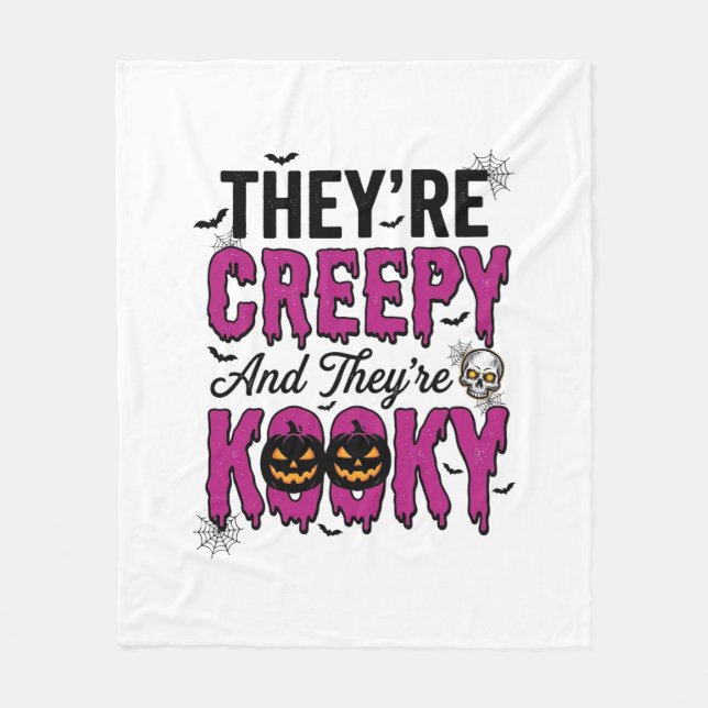 Halloween-citat Kuslig Knäpp Skräckinjagande Vinta Fleecefilt (Framsidan)