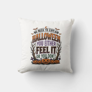 Halloween Citat T-shirt Vintage Pumpa Fladdermus T Kudde