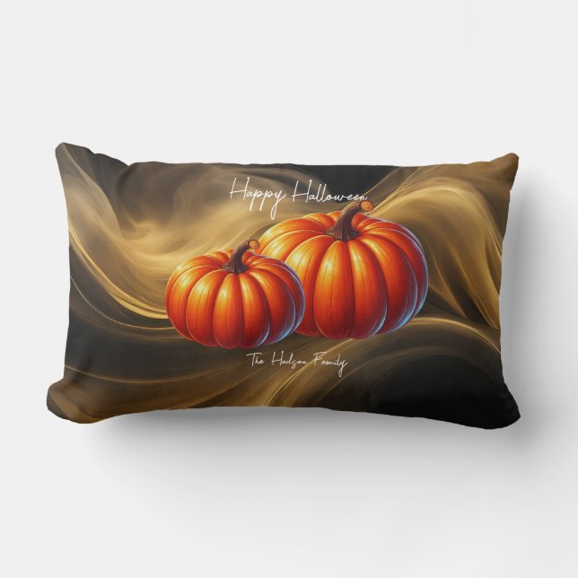 Halloween Citrouille Family Duo Lumbarkudde (Framsida)