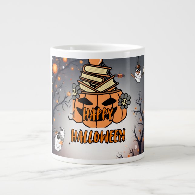 Halloween – citrouille sombre et sorcier jumbo mugg (Framsidan)