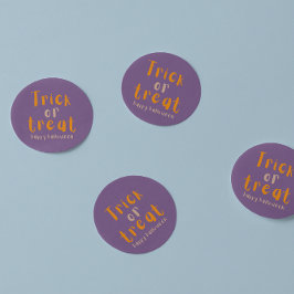 Halloween Classic Bus eller godis Round Sticker Runt Klistermärke