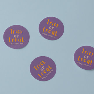 Halloween Classic Bus eller godis Round Sticker Runt Klistermärke