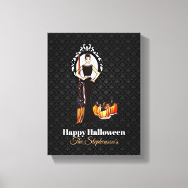 Halloween Classic Elegant Long Black Dress Canvastryck