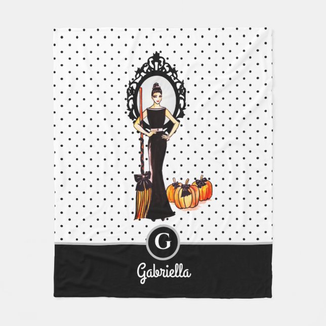 Halloween Classic Elegant Long Black Dress Mode Fleecefilt (Framsidan)