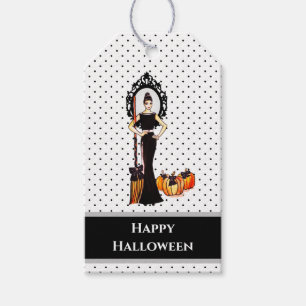 Halloween Classic Elegant Long Black Dress Mode Presentetikett