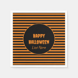 Halloween Classic Orange och Black Stripe Pappersservett