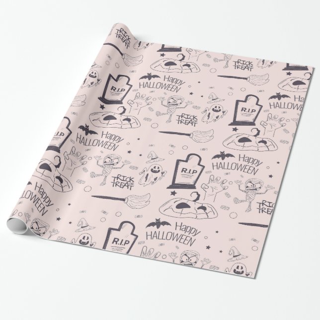Halloween Clipart Presentpapper (Utrullad)