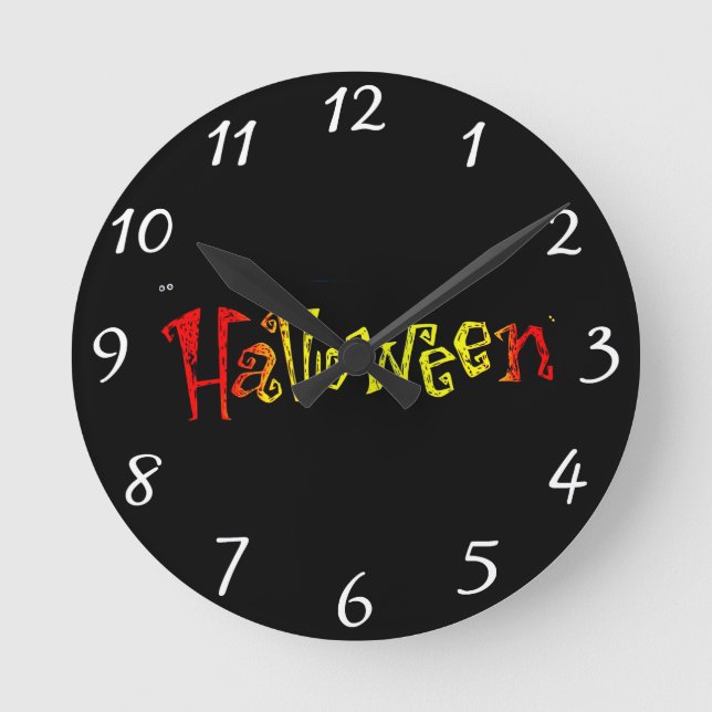 Halloween Clock Rund Klocka (Framsida)