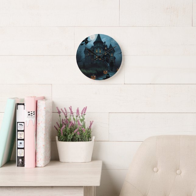 Halloween Clock Rund Klocka (Läsesal)