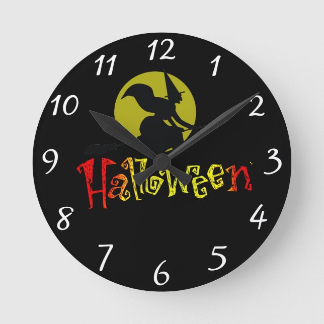 Halloween Clock Rund Klocka (Framsida)