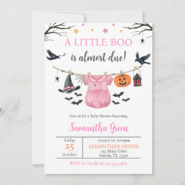 Halloween Clothes Little Boo Baby Shower Inbjudningar