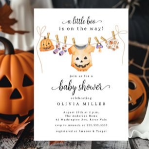 Halloween Clothesline Baby Shower-inbjudan Inbjudningar