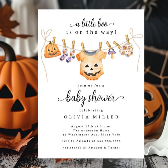 Halloween Clothesline Baby Shower-inbjudan Inbjudningar (Skapare uppladdad)