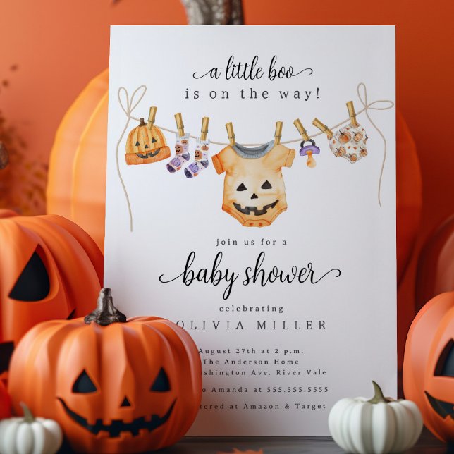 Halloween Clothesline Baby Shower-inbjudan Inbjudningar (Skapare uppladdad)