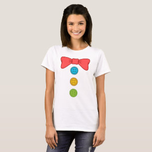 Halloween clown kostym bow tie och knappar tröja