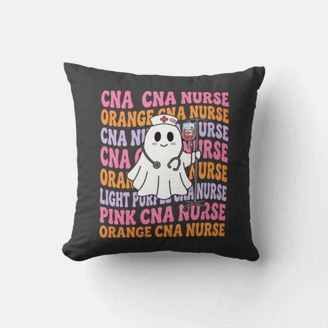 Halloween CNA Sjuksköterska Spökdesign Kudde (Framsida)