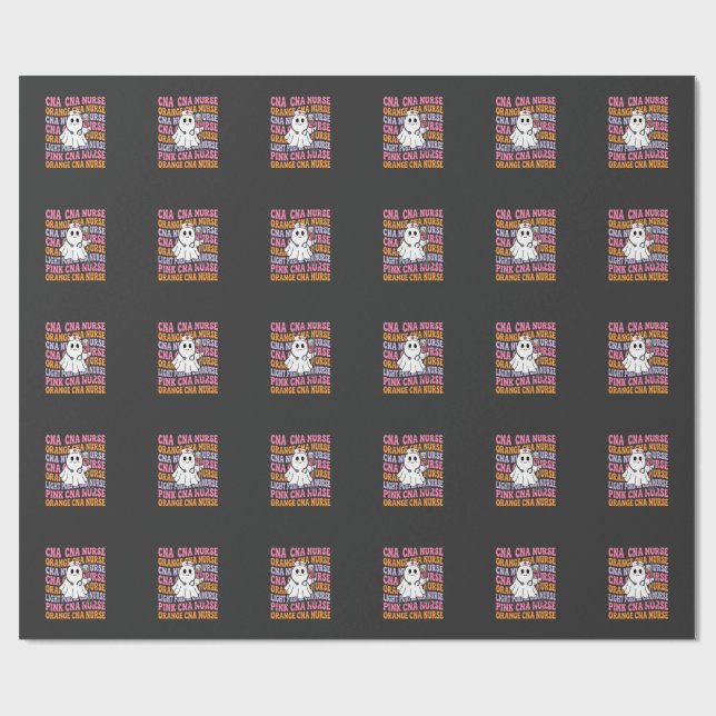 Halloween CNA Sjuksköterska Spökdesign Presentpapper (Platt)