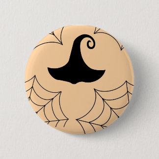 Halloween cobweb witches hatbricka knapp