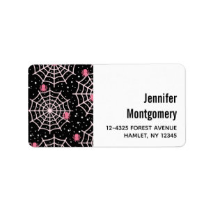 Halloween Cobwebs & Spiders Mönster Adressetikett