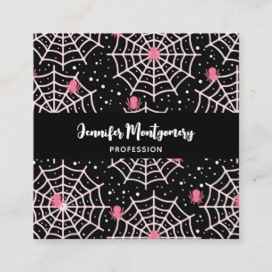 Halloween Cobwebs & Spiders Mönster Fyrkantigt Visitkort