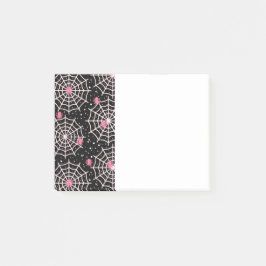 Halloween Cobwebs & Spiders Mönster Post-it Block