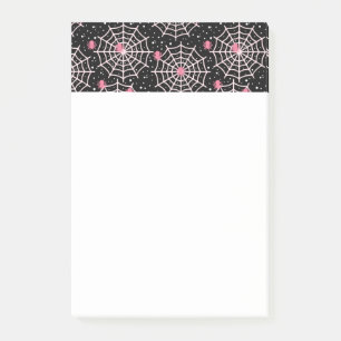 Halloween Cobwebs & Spiders Mönster Post-it Block