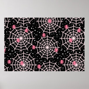 Halloween Cobwebs & Spiders Mönster Poster