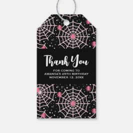 Halloween Cobwebs & Spiders Mönster Tack Presentetikett