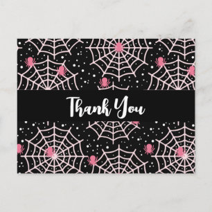 Halloween Cobwebs & Spiders Mönster Tack Vykort