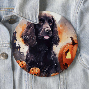 Halloween Cocker Spain with Pumpkins Knapp