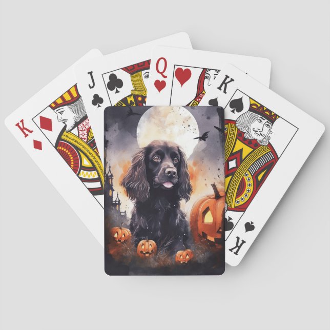 Halloween Cocker Spaniel Med Pumpa  Casinokort (Baksidan)