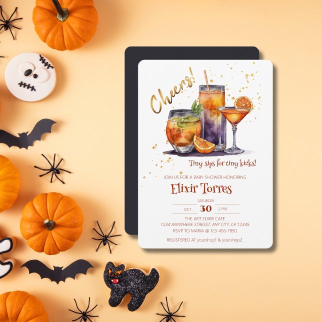 Halloween Cocktail Drinks Baby Shower Inbjudningar (Skapare uppladdad)