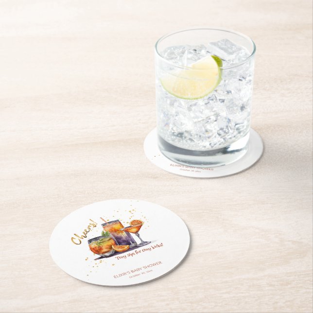 Halloween Cocktail Drinks Baby Shower Underlägg Papper Rund (Insitu)