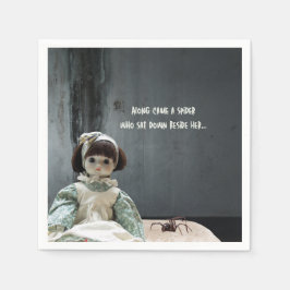 Halloween Cocktail Napkins, Creepy Miss Muffet Pappersservett