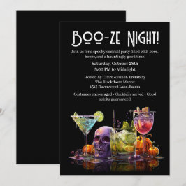 Halloween Cocktail Party | Boo-ze Night Inbjudningar