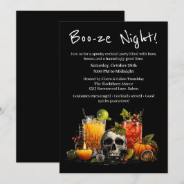 Halloween Cocktail Party | Boo-ze Night Inbjudningar