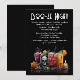 Halloween Cocktail Party | Boo-ze Night Inbjudningar