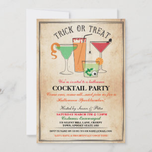Halloween Cocktail Party Drinks Spook Party Inbjud Inbjudningar