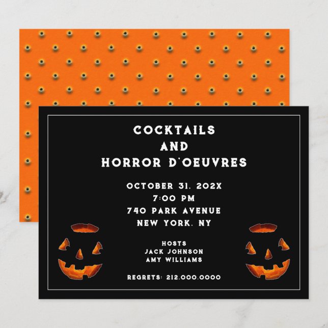 Halloween Cocktail Party-inbjudan Inbjudningar (Fram/baksida)