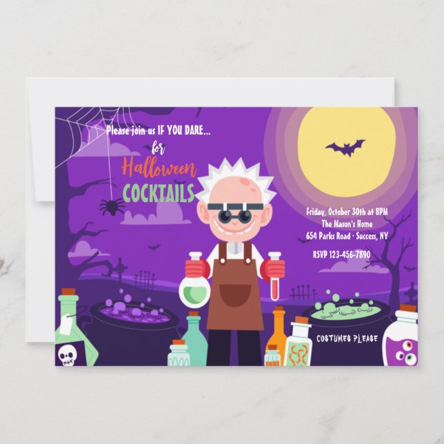 Halloween Cocktail Party-inbjudningar Inbjudningar (Framsida)