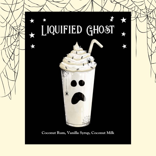 Halloween Cocktail Party Liquified Ghost Recipe Poster (Halloween Cocktail Party Liquified Ghost Recipe Poster)
