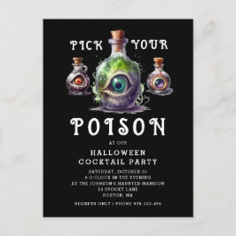 Halloween Cocktail Party Plocka din gift Inbjudan Vykort