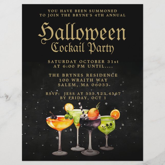 Halloween Cocktail Party Reklamblad (Framsidan)