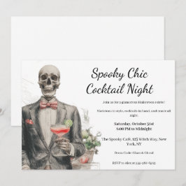Halloween Cocktail Party | Spooky Chic Natt Inbjudningar