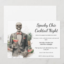 Halloween Cocktail Party | Spooky Chic Natt Inbjudningar