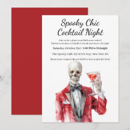 Halloween Cocktail Party | Spooky Chic Natt Inbjudningar