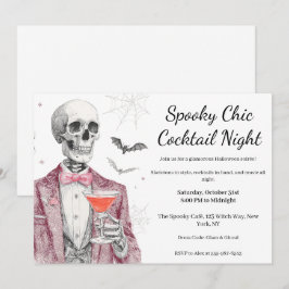 Halloween Cocktail Party | Spooky Chic Natt Inbjudningar