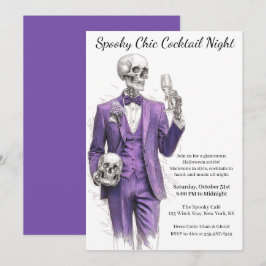Halloween Cocktail Party | Spooky Chic Natt Inbjudningar