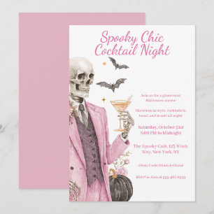 Halloween Cocktail Party Spooky Chic Natt Inbjudningar